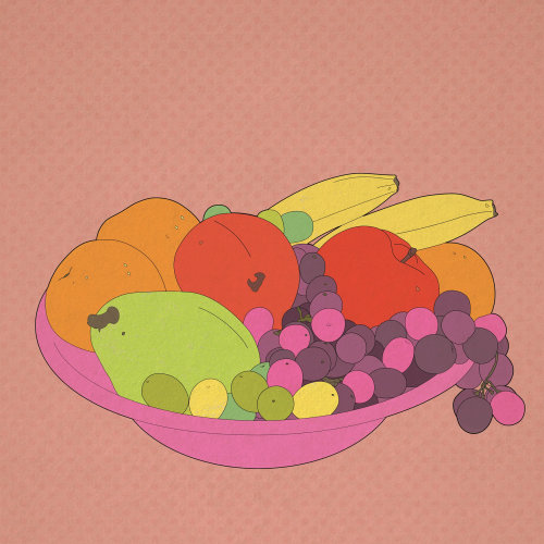 Illustration graphique de bol de fruits