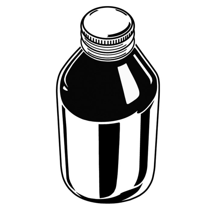 Illustration du flacon de médicament par Peter Kyprianou