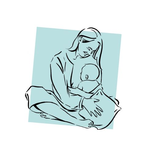 Mother and baby illustration by Peter Kyprianou