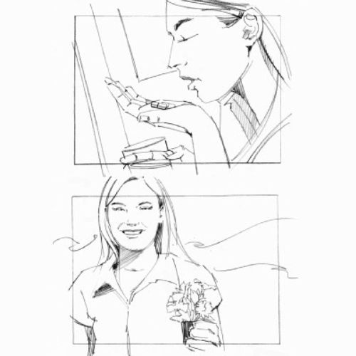 Women with plant storyboard
