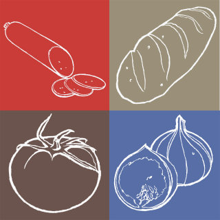 arte lineal de pictogramas de verduras
