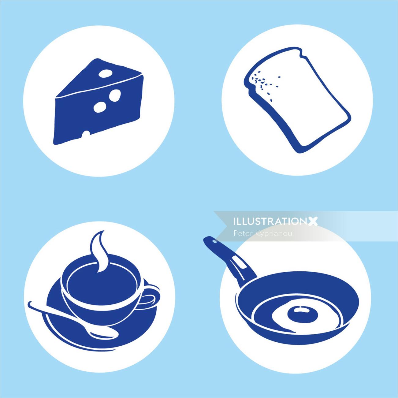 Pictogram of different foods
