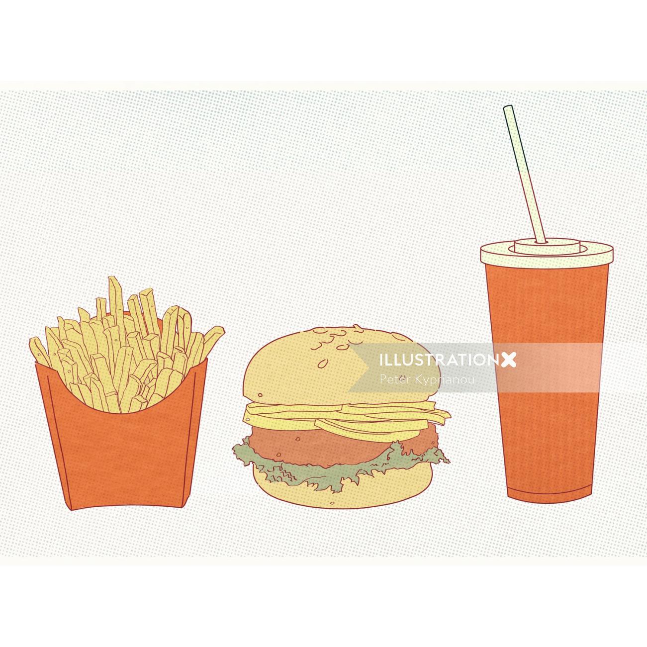 Vector art of french fries