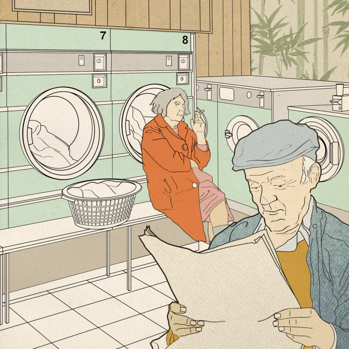 Graphic design of old people life 