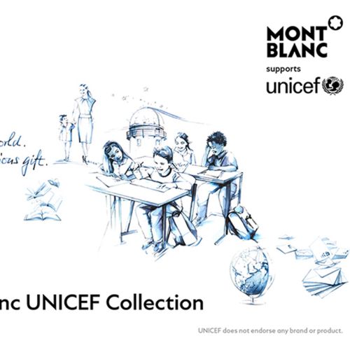 watercolor illustration of MontBlanc for unicef
