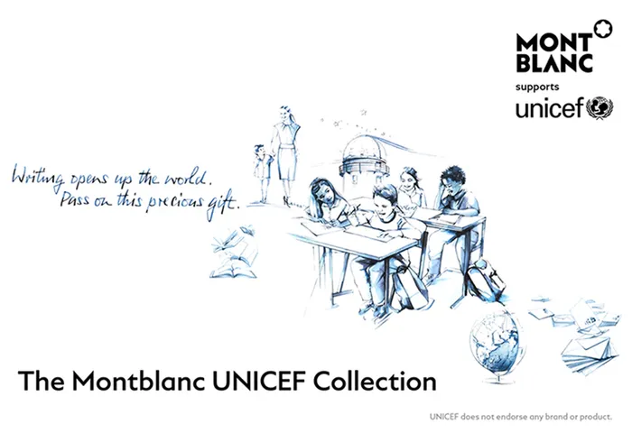 watercolor illustration of MontBlanc for unicef
