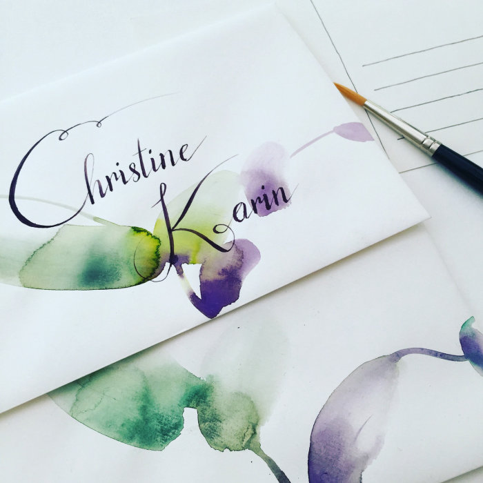 watercolor lettering christine karin
