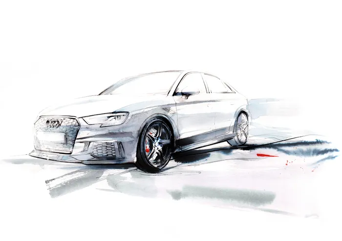 watercolor art of car