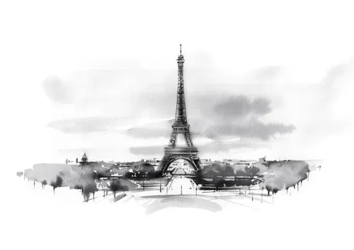 watercolor art of paris