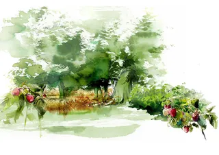 watercolour of scenery