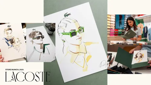 Fashion sketches including sunglasses and a woman drawing by Petra Dufkova