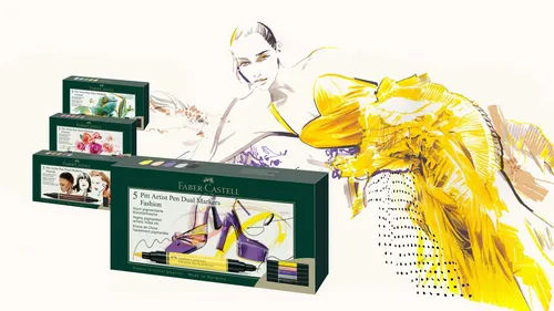 Pastel art sets with fashion illustration by Petra Dufkova