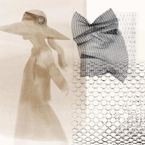 Obra de arte abstracta en técnica mixta con bocetos, figuras de sombras y patrones texturizados de Petra Dufkova