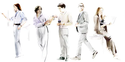 Business professionals posing in formal clothes by Petra Dufkova