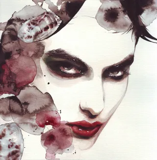 Fashion illustration of a beautiful face
