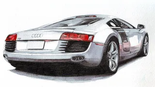 Technical illustration of an audi car
