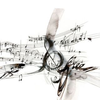 Line illustration of music notes