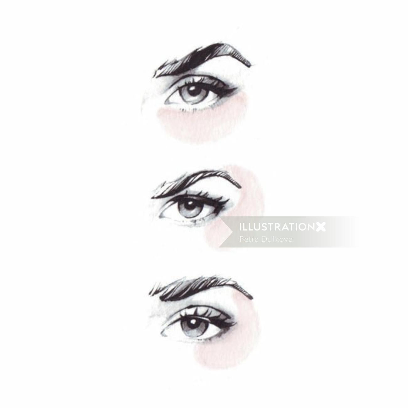 Ilustração de beleza dos olhos