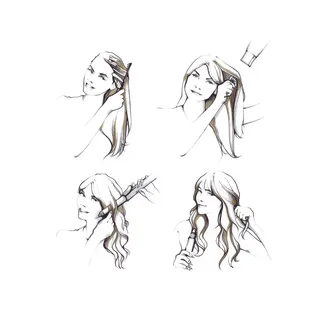 Beauty illustration of woman styling
