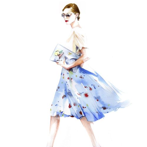 Fashion beauty with floral dress
