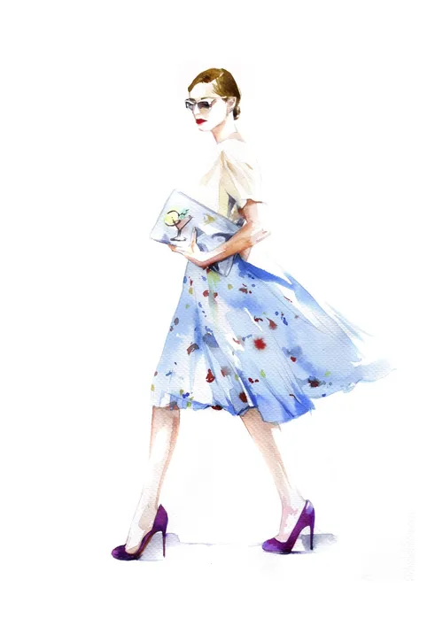 Fashion beauty with floral dress
