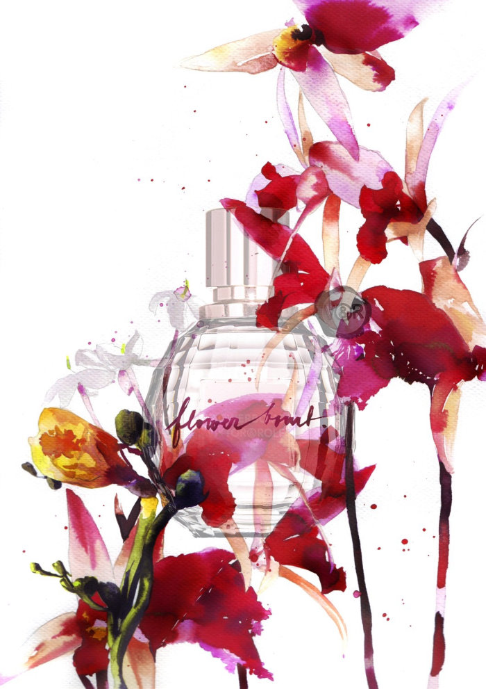 watercolor art of perfume 