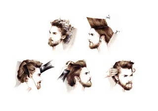 Beauty illustration of styling man
