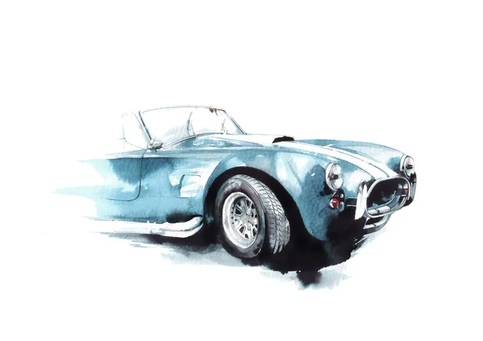 Watercolor art of car 