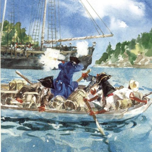 Illustration of watercolor boat by Philip Bannister