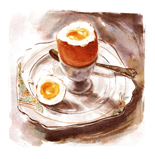 Boiled egg in a cup illustration by Philip Bannister