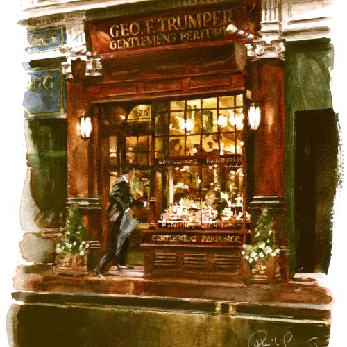 G.F.Trumper, Jermyn Street - An illustration by Philip Bannister
