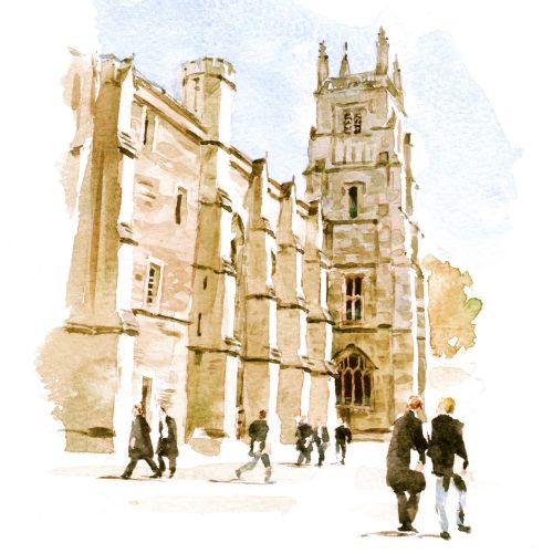 Winchester College illustration by Philip Bannister