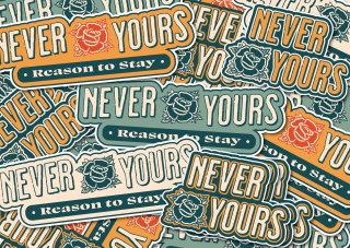 Adesivos para a banda pop-punk Never Yours