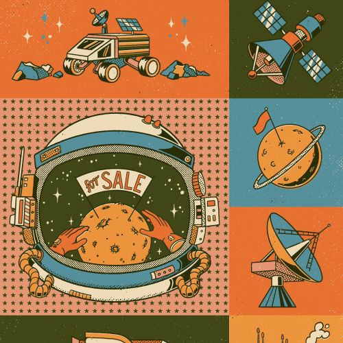 Editorial illustration for Deseret News on space ownership