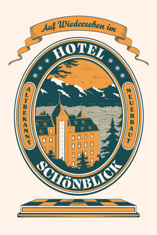 Trabajo de etiqueta del Hotel Schönblick