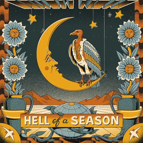The Black Keys Hell of a Season poster with moon and bird by Philipp Beck
