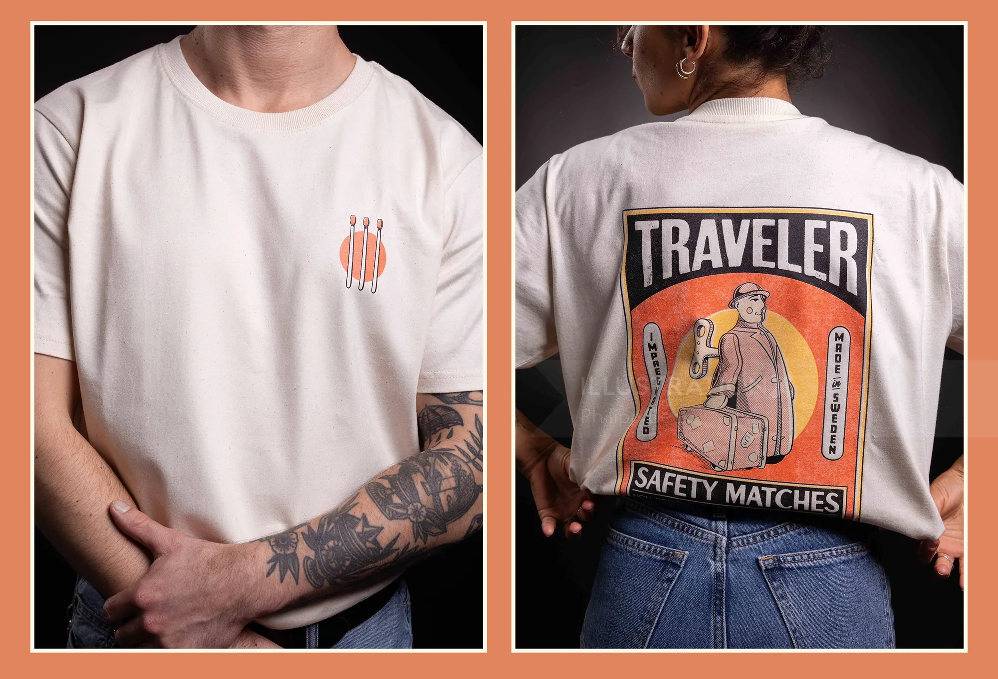 T-shirt with Goldmund Supply matchbox design by Philipp Beck