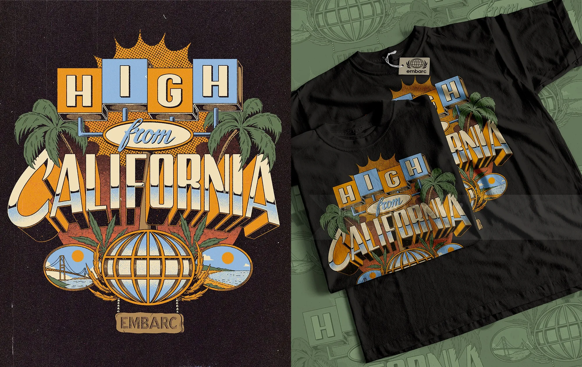 Hand-lettered merch design for California dispensary Embarc by Philipp Beck