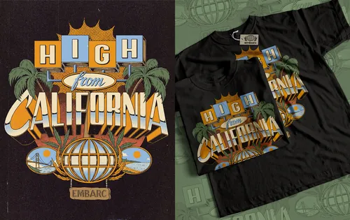 Hand-lettered merch design for California dispensary Embarc by Philipp Beck