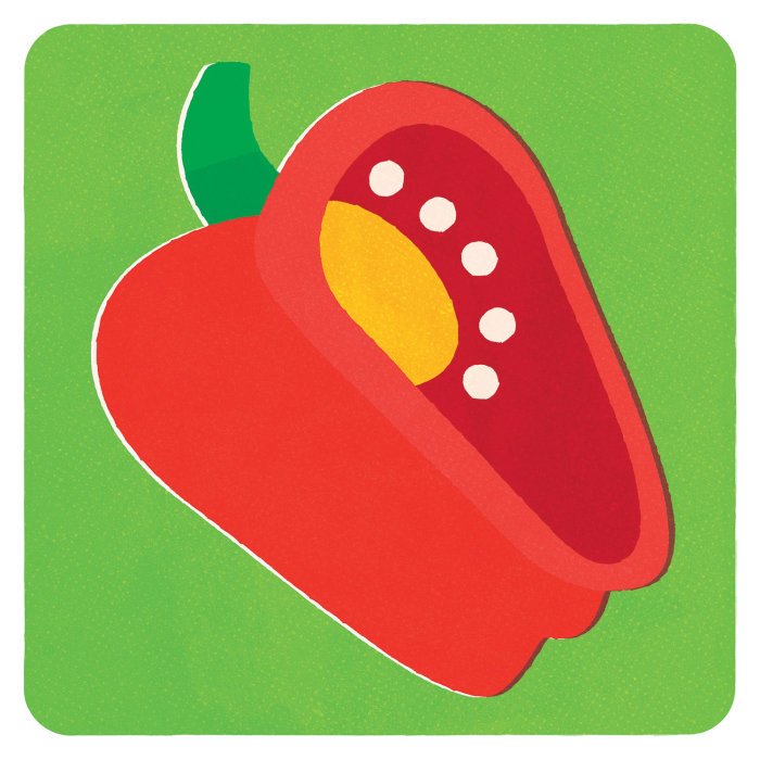 Cartoon design of Red Bell Pepper