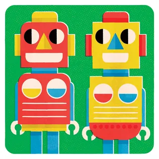 Pop art of two Robots