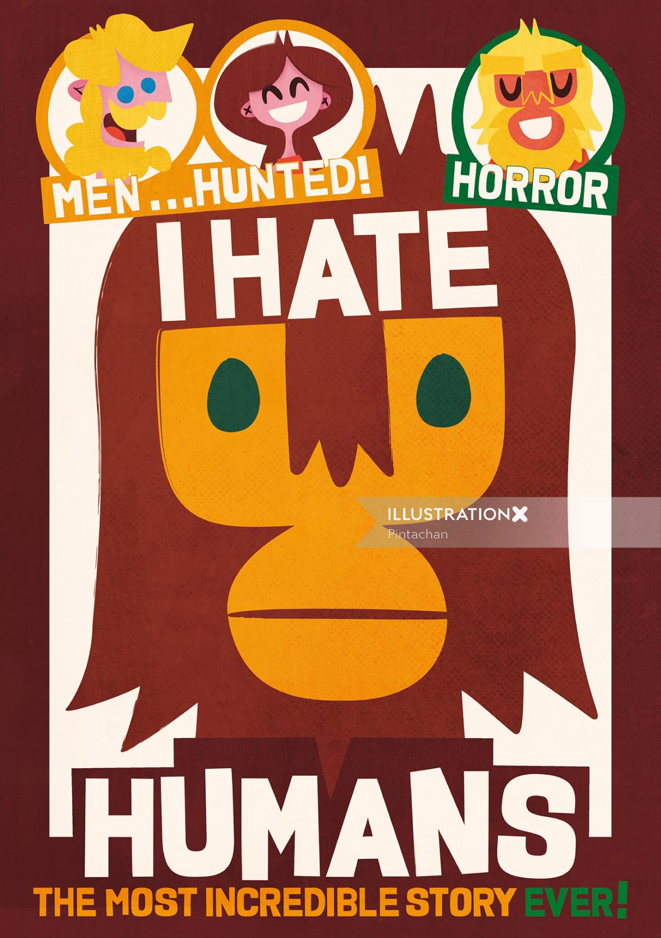 Ilustração de letras de I Hate Humans