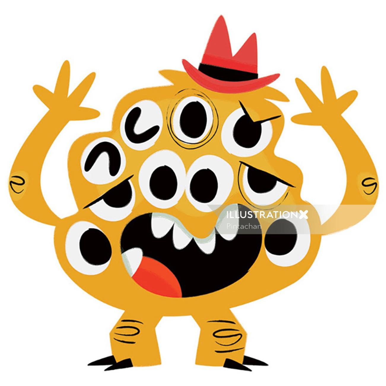 Yellow Monster graphical art 