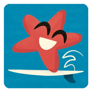 Ilustración de estrella de mar sonriente