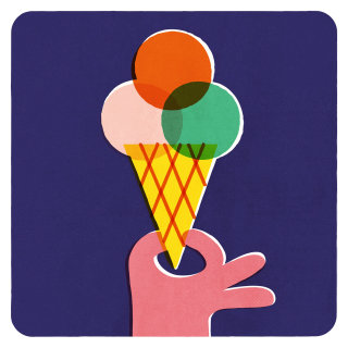 Ilustración pop de cono de helado