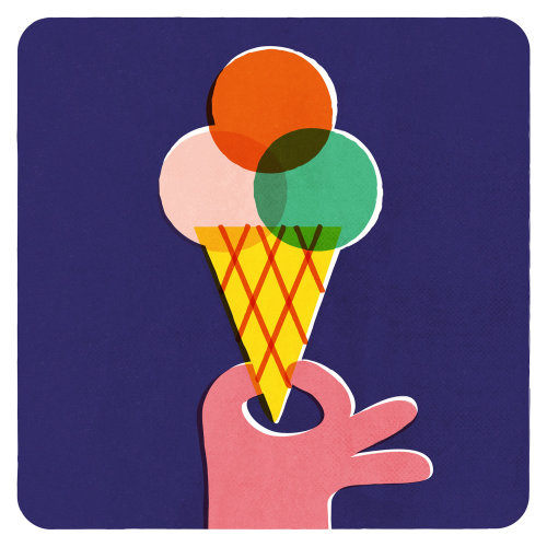 Ice Cream cone pop illustration