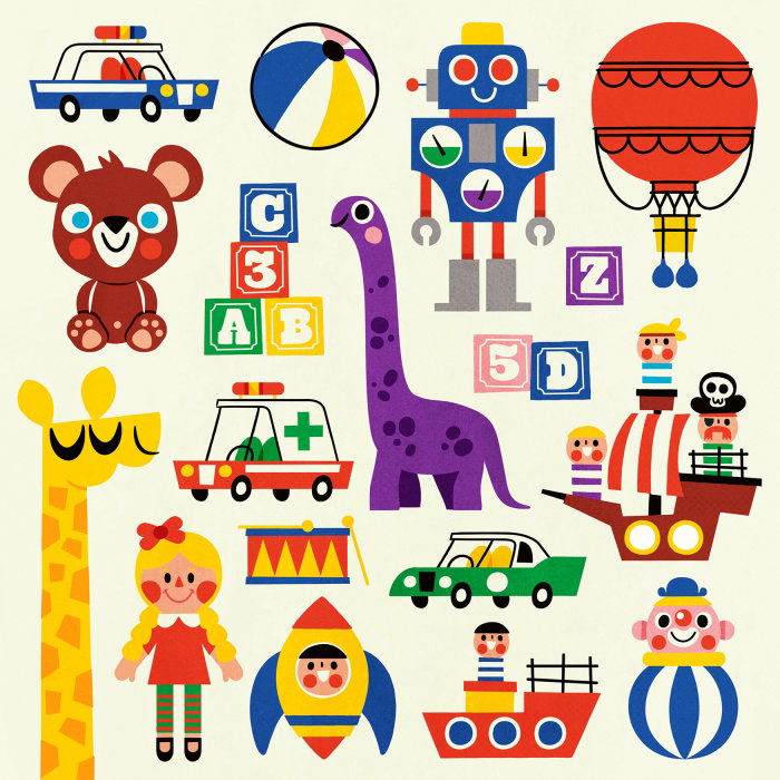 Children's toys icon illustration
