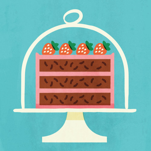Strawberry cake graphic design 