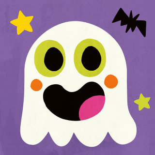 Personaje de dibujos animados fantasma de Halloween