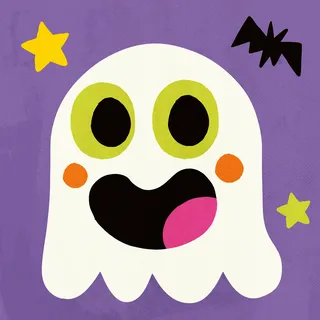 Halloween ghost cartoon character